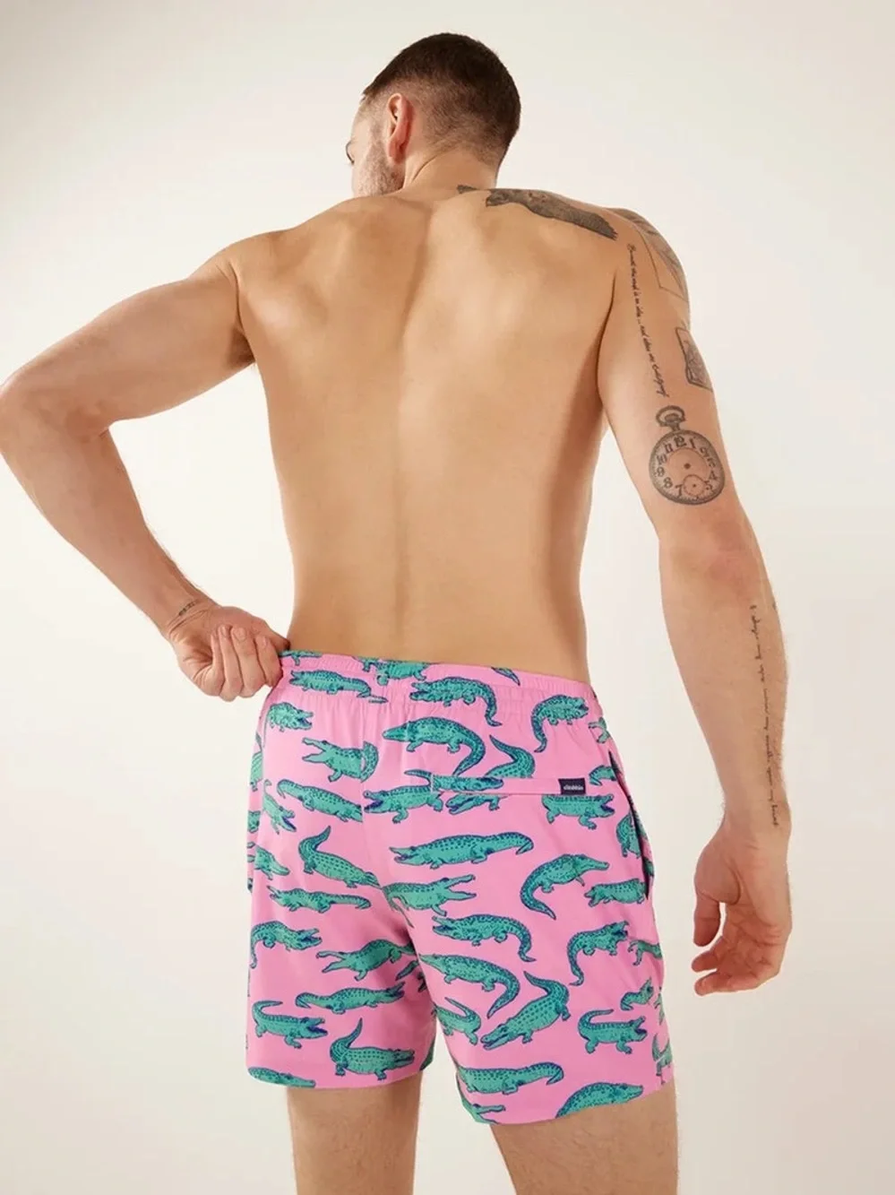 Chubbies | Men's Pink Alligator Print Swim Shorts